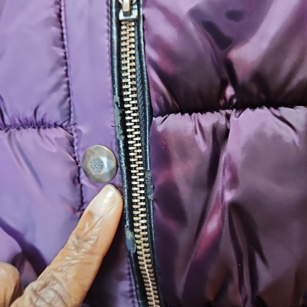Jessica simpson Puffer Bomber Jacket Comfy Cozy In Season Purple  Size L 14-16 - Picture 5 of 16